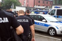 Policjanci przed wyjazdem do Częstochowy