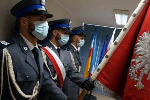 Poczet sztandarowy Komendy Miejskiej Policji w Żorach