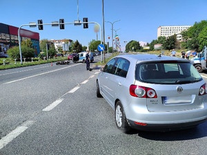 Wypadek drogowy z udziałem motocyklisty