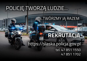Zdjęcie przedstawia ulotkę promującą zatrudnienie w Policji