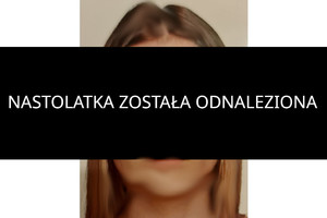 Grafika przedstawia informację o odnalezieniu 13-latki.