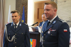 Na zdjęciu widać obchody Święta Policji w Żorach.