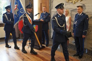 Na zdjęciu widać obchody Święta Policji w Żorach.