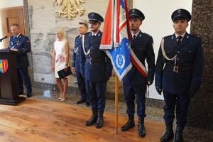 Na zdjęciu widać obchody Święta Policji w Żorach.