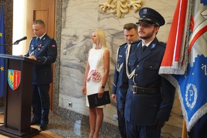 Na zdjęciu widać obchody Święta Policji w Żorach.