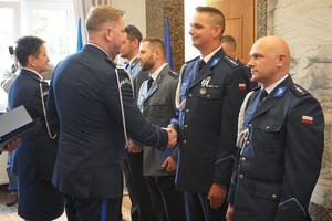 Na zdjęciu widać obchody Święta Policji w Żorach.