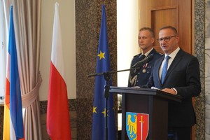 Na zdjęciu widać obchody Święta Policji w Żorach.