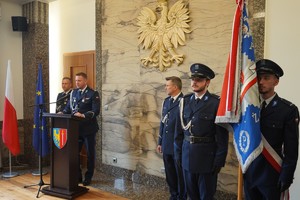 Na zdjęciu widać obchody Święta Policji w Żorach.