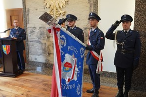 Na zdjęciu widać obchody Święta Policji w Żorach.