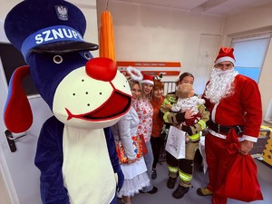 Na zdjęciu widać oddział szpitalny oraz uczestników akcji.