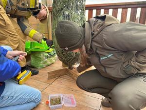 Na zdjęciach widać policjantów oraz zaprzyjaźnione służby podczas akcji pomocowej.