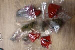 Na zdjęciu widać zabezpieczone zabronione substancje.