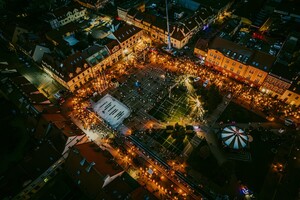 Na zdjęciu widać przebieg uroczystości obchodów Święta Ogniowego w Żorach.