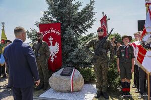 Na zdjęciu widać przebieg uroczystości w ramach Narodowego Dnia Powstań Śląskich