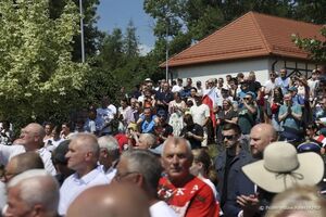Na zdjęciu widać przebieg uroczystości w ramach Narodowego Dnia Powstań Śląskich