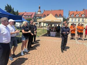 Na zdjęciu widać przebieg rywalizacji w ramach turnieju Streetballa w Żorach.