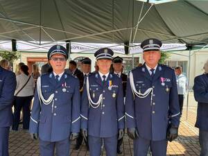 Na zdjęciu widać uroczyste obchody Święta Policji 2026 żorskiej Policji na Rynku w Żorach.
